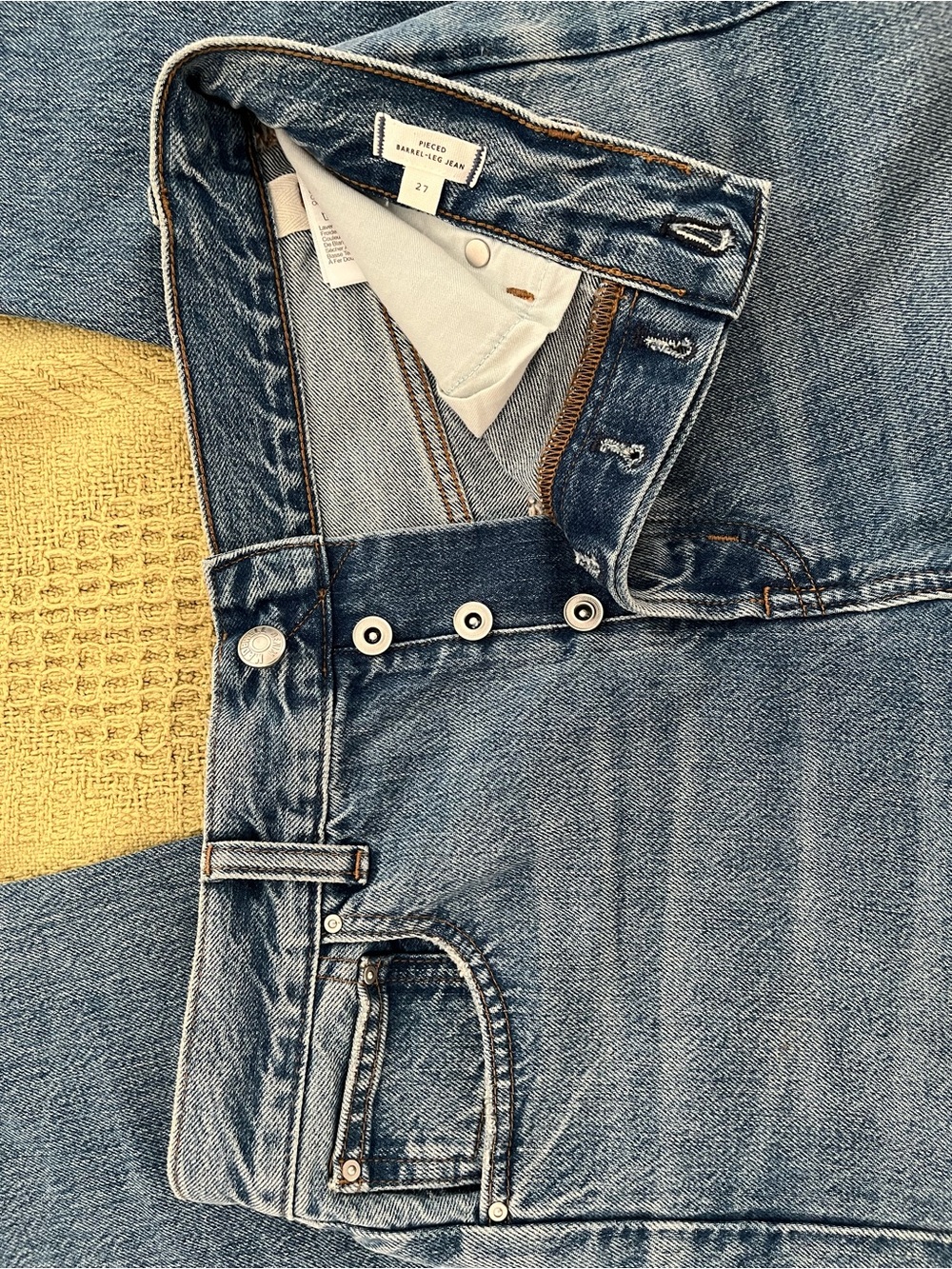 Madewell Light Pieced Barrel-Leg Jeans - Picture 6 of 9